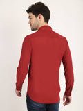 Men Solid Wine Slim Fit Shirt