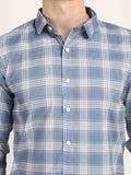 Men Printed Blue Casual Slim Fit Shirt