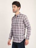 Men Printed Grey Casual Slim Fit Shirt