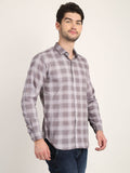 Men Printed Grey Casual Slim Fit Shirt