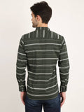 Men Printed Green Casual Slim Fit Shirt Seventy7