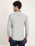 Men Solid Grey Casual Slim Fit Shirt