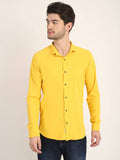 Men Solid Yellow Slim Fit Shirt Colvynharris Jeans