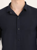 Men Solid Black Slim Fit Shirt Colvynharris Jeans