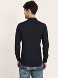 Men Solid Black Slim Fit Shirt
