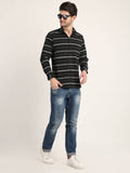 Men Printed Black Casual Slim Fit Shirt Seventy7