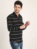 Men Printed Black Casual Slim Fit Shirt