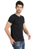 Men's Black Printed Round Neck T-Shirt