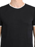 Men's Black Printed Round Neck T-Shirt