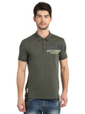 Men's Green Digital Printed Polo T-Shirt