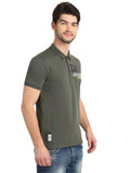 Men's Green Digital Printed Polo T-Shirt