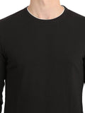 Men's Black Full Sleeve Textured T-Shirt