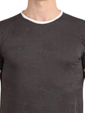 Men's Grey Printed Round Neck T-Shirt