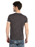 Men's Grey Printed Round Neck T-Shirt