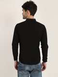 Men Solid Black Casual Slim Fit Shirt