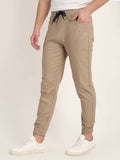Beige Dobby Joggers