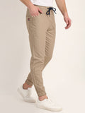 Beige Dobby Joggers