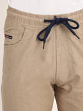 Beige Dobby Joggers