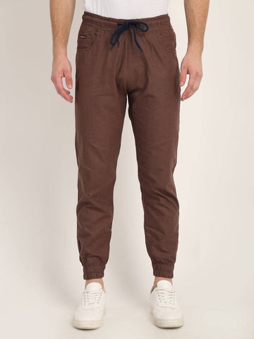 Brown Dobby Joggers