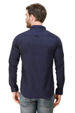 COLVYNHARRIS JEANS Men Casualwear Full Sleeve Slim Fit Shirt Collar Navy Blue Luxury Shirt