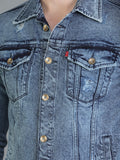 Colvyn Harris Full Sleeve Regular Winter Bata Wash Blast Denim Jacket for Men