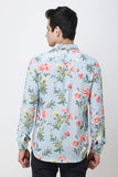 COLVYNHARRIS JEANS Men casualwear Full Sleeve Slim Fit Shirt Collar Floral Print Light Blue Luxury Shirt