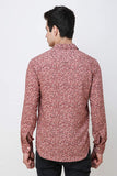 COLVYNHARRIS JEANS Men casualwear Full Sleeve Slim Fit Shirt Collar Floral Print Onion Pink Luxury Shirt