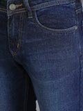 Colvyn Harris Regular Fit Solid Cotton Flat Bata Wash Dark Jeans for Men