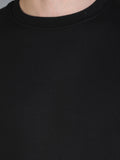 Colvyn Harris Cotton Fleece Crew Neck Black Sweatshirt for Men