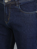 Colvyn Harris Regular Fit Mid Rise Cotton Flat Knit Raw Wash Jeans for Men