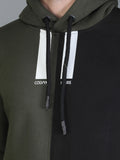 Colvyn Harris Cotton Fleece Hoodie Olive & Black Sweatshirt for Men