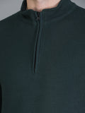Colvyn Harris Half Zip Heavy Mattie Cotton Dark Green Sweatshirt for Men