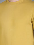 Colvyn Harris Cotton Fleece Crew Neck English Mustard Sweatshirt for Men