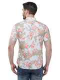 COLVYNHARRIS JEANS Men Casualwear Half Sleeve Slim Fit Beige Floral Print Shirt