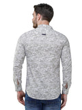 COLVYNHARRIS JEANS Men Casualwear Full Sleeve Slim Fit Beige Floral Print Shirt