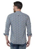 COLVYNHARRIS JEANS Men Casualwear Full Sleeve Slim Fit Printed Shirt Blue