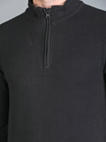 Colvyn Harris Half Zip Heavy Mattie Cotton Black Sweatshirt for Men