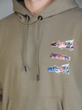 Colvyn Harris Printed Cotton Fleece Hoodie Beige Sweatshirt for Men
