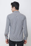 COLVYNHARRIS JEANS Men casualwear Full Sleeve Slim Fit Shirt Collar Luxury Grey Stripes Shirt