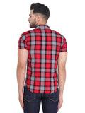 COLVYNHARRIS JEANS Men Black and Red Reversible Chekered Casual Shirt