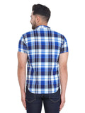 COLVYNHARRIS JEANS Men Blue and White Reversible Chekered Casual Shirt