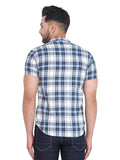 COLVYNHARRIS JEANS Men Light Blue and White Reversible Chekered Casual Shirt