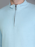Colvyn Harris Half Zip Heavy Mattie Cotton Sky Blue Sweatshirt for Men