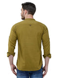 COLVYNHARRIS JEANS Men Casualwear Full Sleeve Slim Fit Olive Shirt