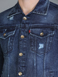 Colvyn Harris Full Sleeve Regular Winter Hard Wash Blast Navy Jacket for Men
