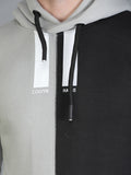 Colvyn Harris Cotton Fleece Hoodie Cement Grey & Black Sweatshirt for Men