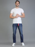 Colvyn Harris Regular Fit Mid Rise Cotton Flat Knit Bata Wash Dark Jeans for Men