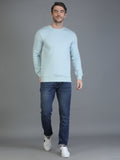 Colvyn Harris Cotton Fleece Crew Neck Sky Blue Sweatshirt for Men