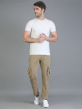 Colvyn Harris Regular Fit Multi-Pockets Beige Cargo Pant for Men