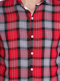 COLVYNHARRIS JEANS Men Black and Red Reversible Chekered Casual Shirt